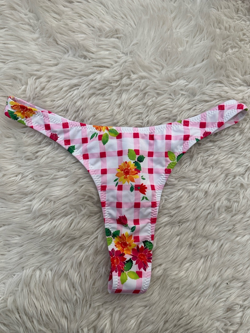 Heavy Manners Gingham Floral Two-Piece Swim Set - Picture 5 of 7